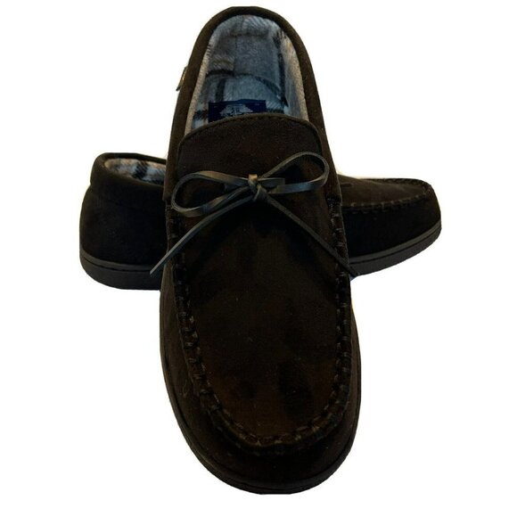 Dockers NIB Men’s Memory Foam Indoor Outdoor Outsole Black Slippers-L (9/10) - Picture 1 of 16